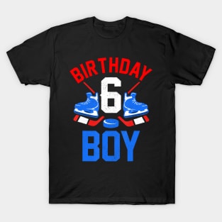 6Th Birthday For Girls Boys 6 Yrs Old Ice Hockey Fan T-Shirt